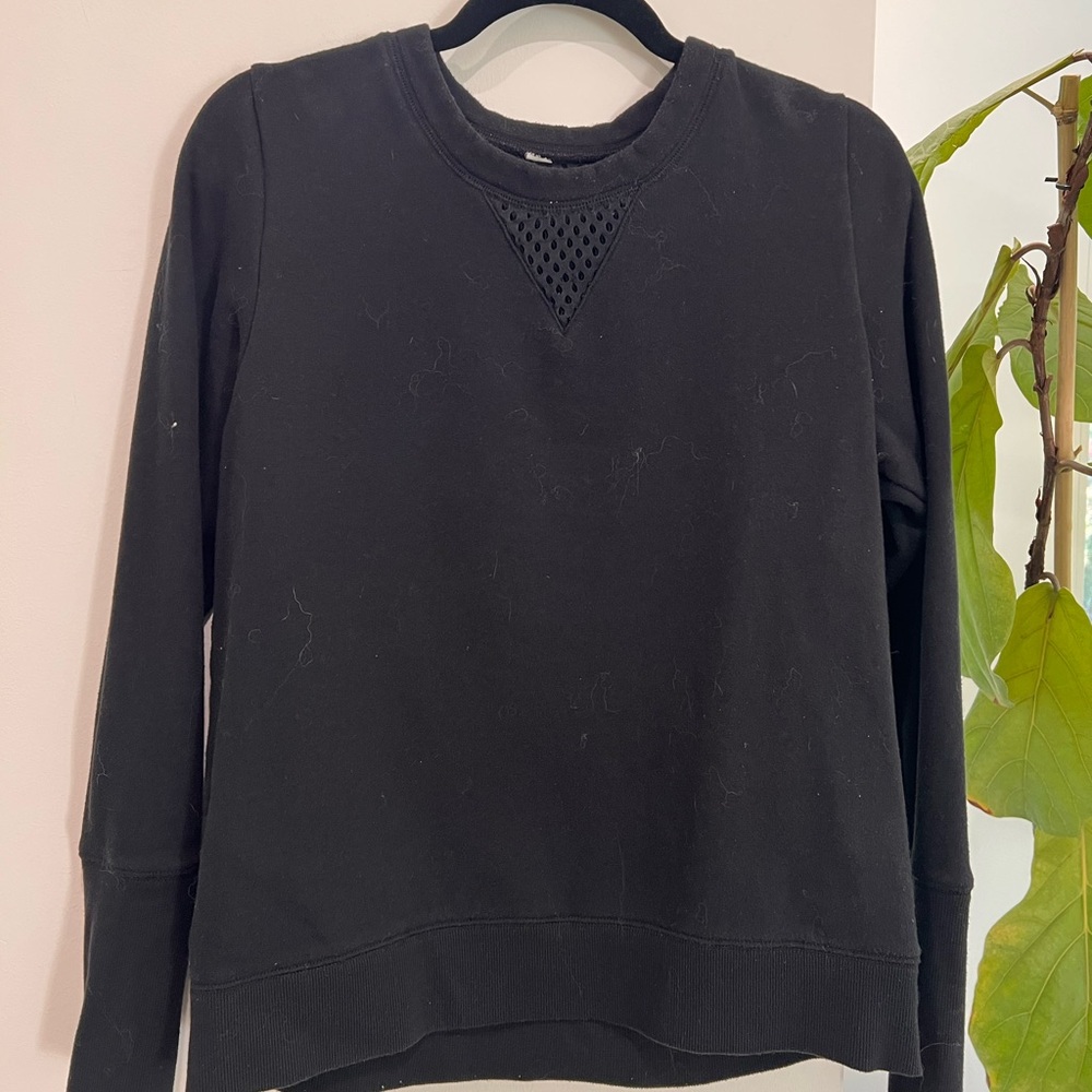 Alo Yoga black mesh sweatshirt